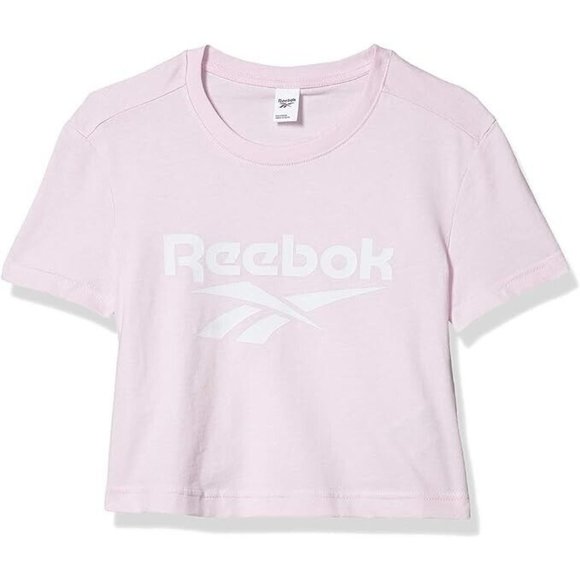 Reebok Tops - Reebok Women's Classics Vector Crop Tee Shirt Pink White Size 1X New with Tags